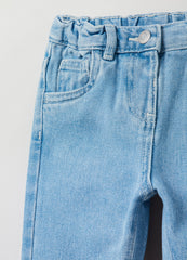 Ovs Kids Girl Five-Pocket Jeans With Floral Print