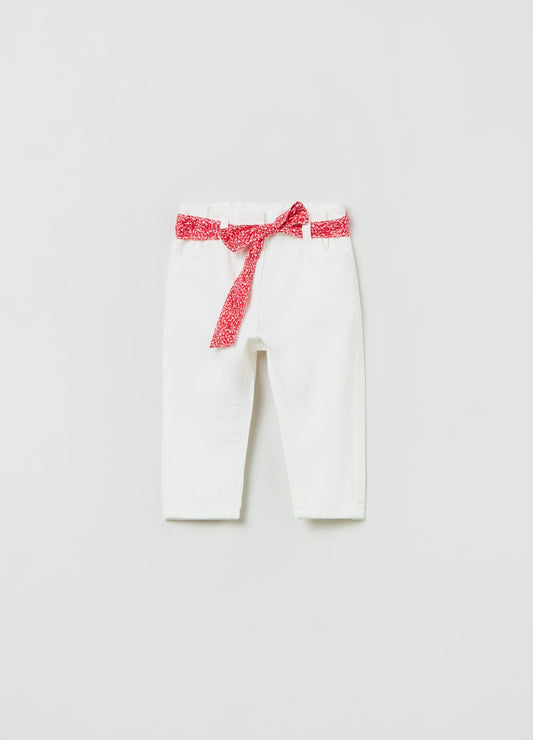 Ovs Kids Girl Baggy-Fit Cotton Jeans With Belt