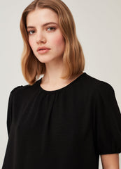 Cotton Crêpe Blouse With Puff Sleeves