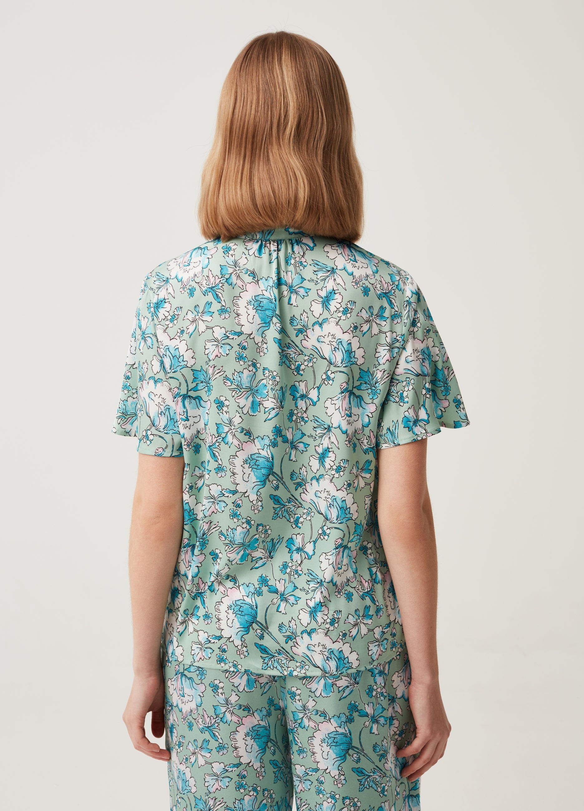 Ovs Satin Blouse With Foulard
