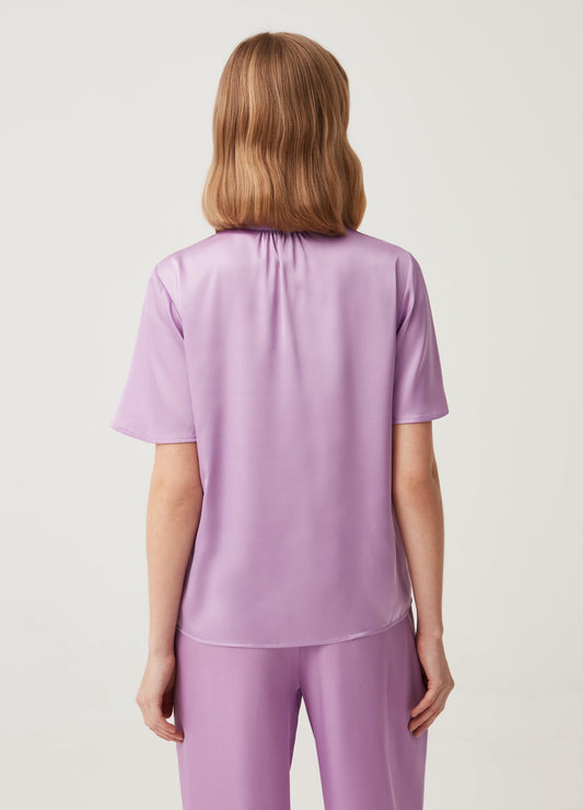 Satin Blouse With Foulard