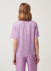 Satin blouse with foulard