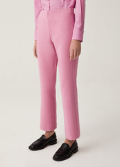 Flare-Fit Cropped Trousers