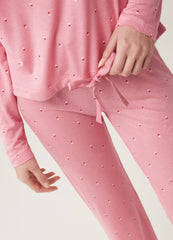 Oversize pyjama top with heart print