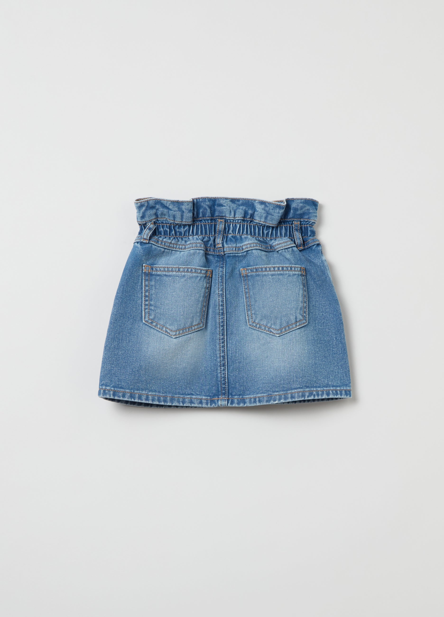 Ovs Slouchy Miniskirt In Denim