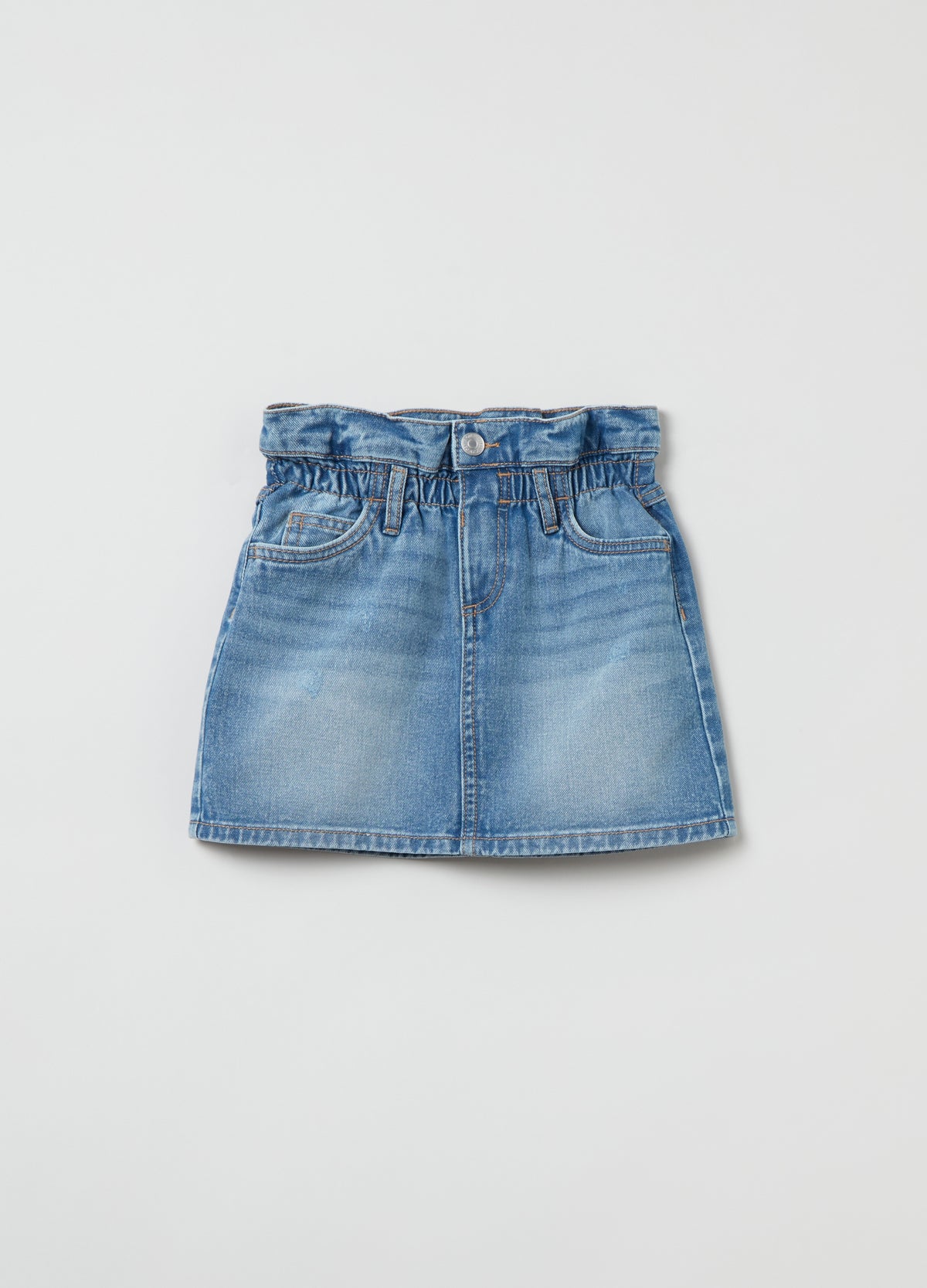 Ovs Slouchy Miniskirt In Denim