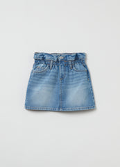 Ovs Slouchy Miniskirt In Denim