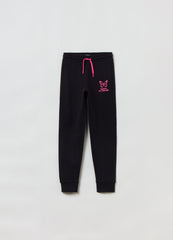 PLUSH JOGGERS WITH BUTTERFLY PRINT