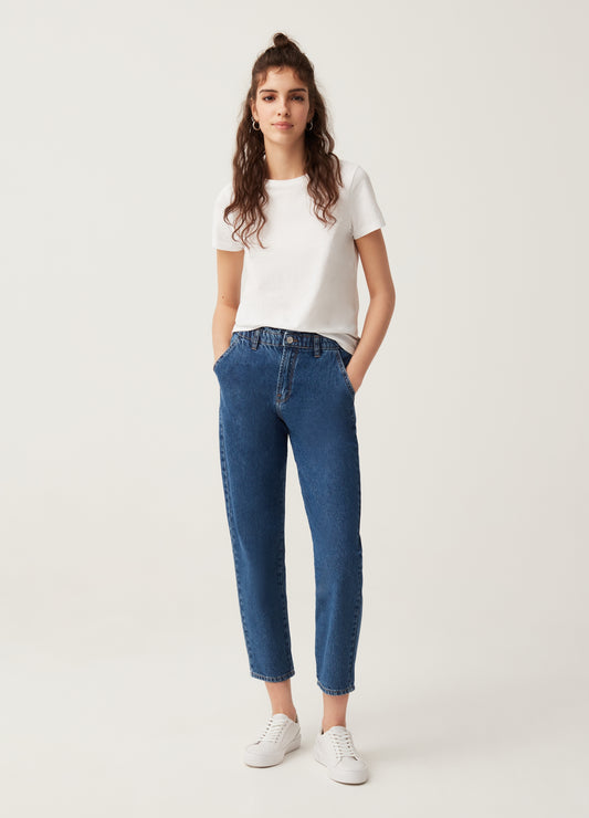 Slouchy-fit cropped jeans