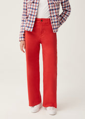 Wide-Leg Trousers In Stretch Cotton