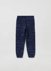 Ovs Kids Boy Fleece Joggers With Lettering Print