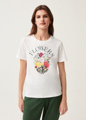 Ovs Round-Neck T-Shirt With Flower Print