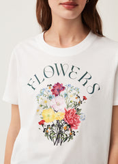 Ovs Round-Neck T-Shirt With Flower Print