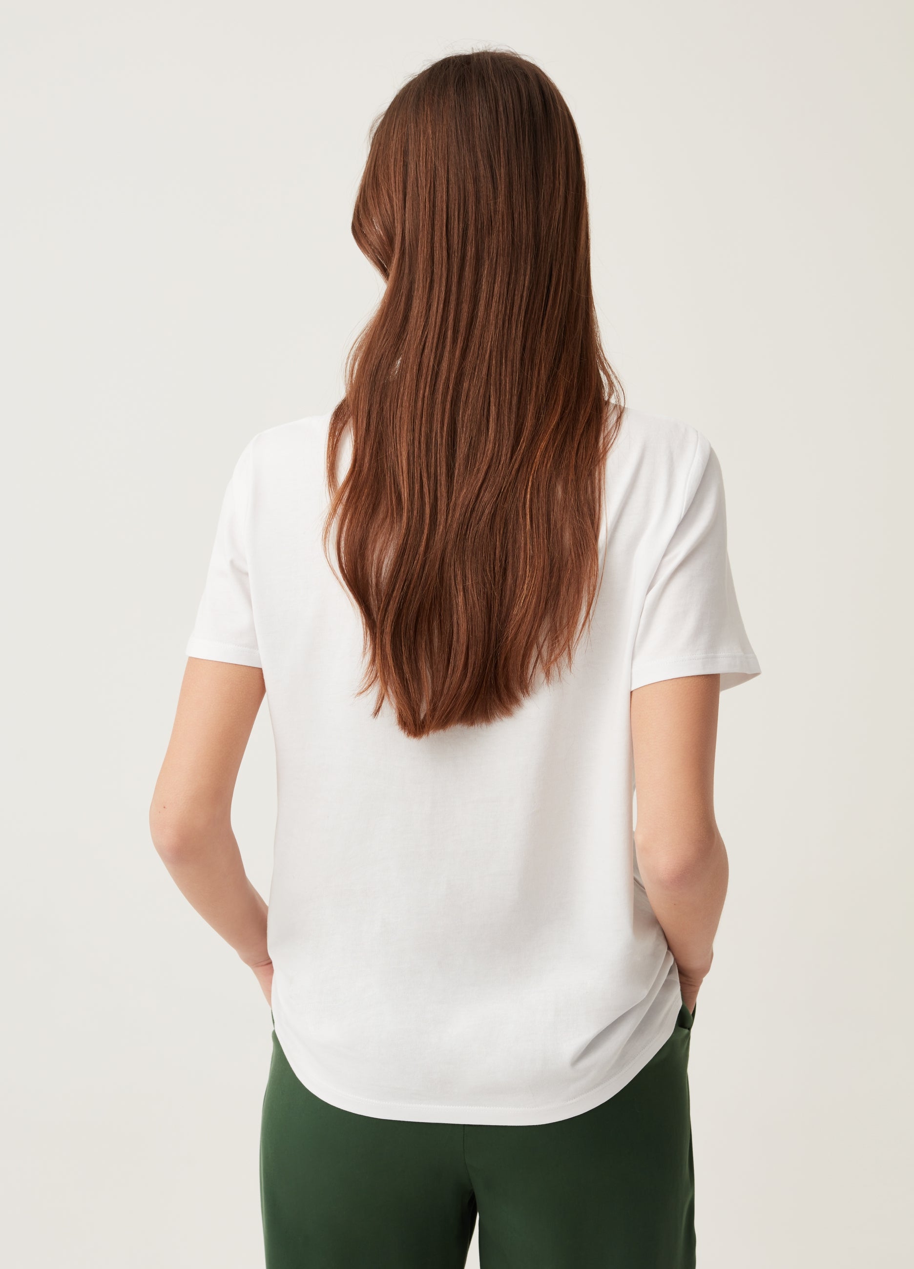 Ovs Round-Neck T-Shirt With Flower Print