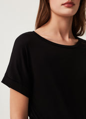 Stretch Viscose  T-Shirt With Round Neck