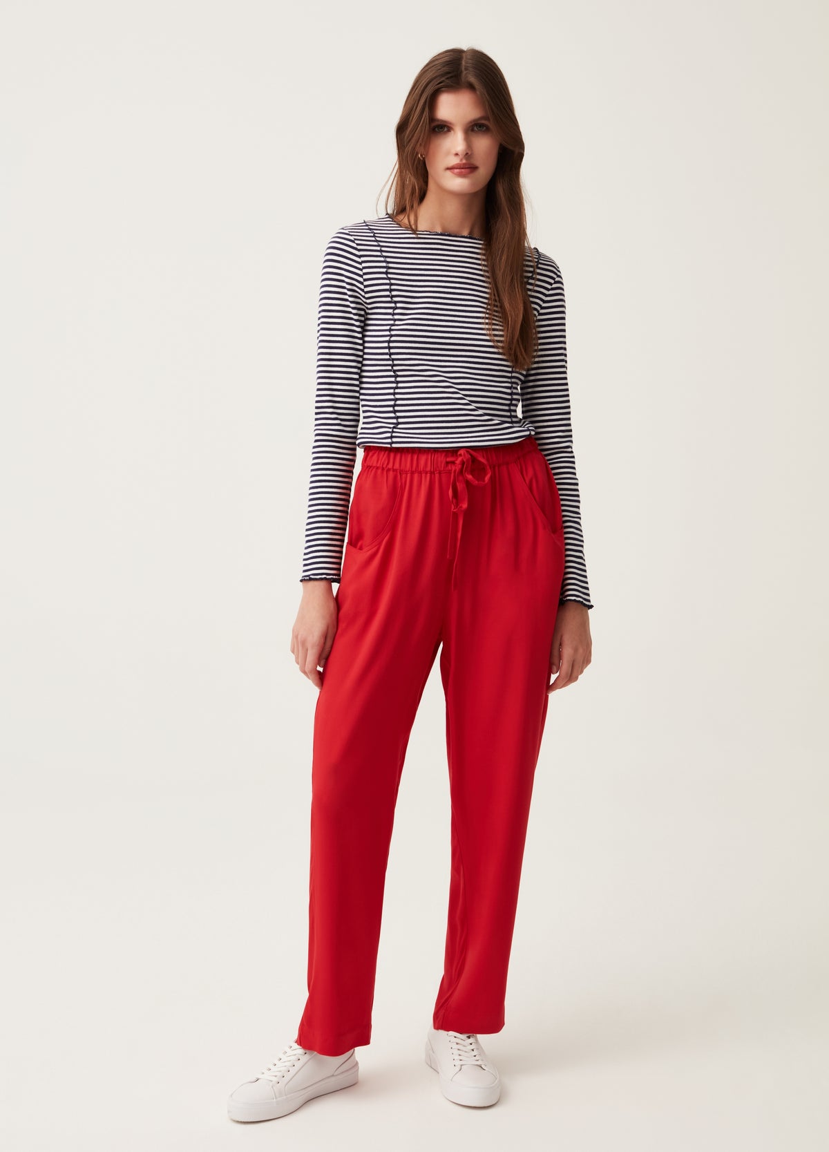 Viscose Joggers With Drawstring