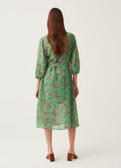 Shirt dress with all-over print.