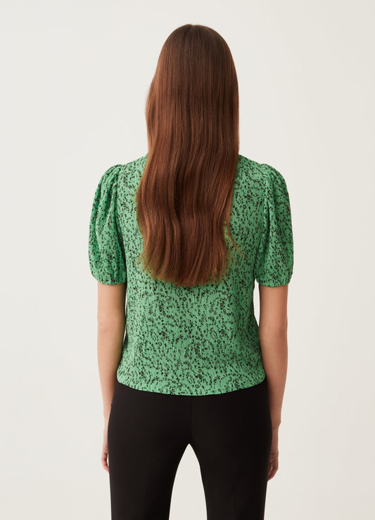 Crêpe T-Shirt With Micro Print