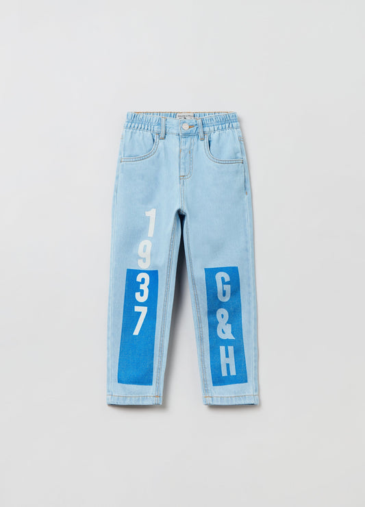 Ovs Kids Boy Comfort-Fit Jeans With Grand&Hills Print