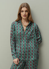 Ovs Piombo Patterned Satin Shirt