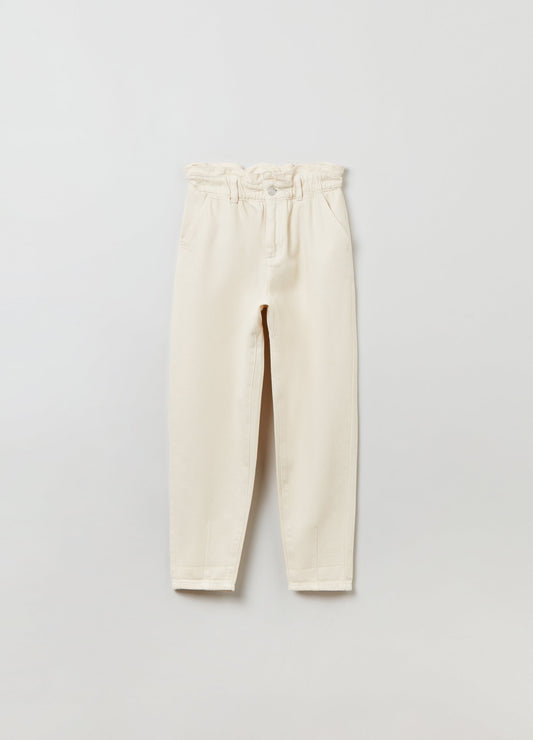 Ovs Kids Girl Paper Bag Jeans With Pockets