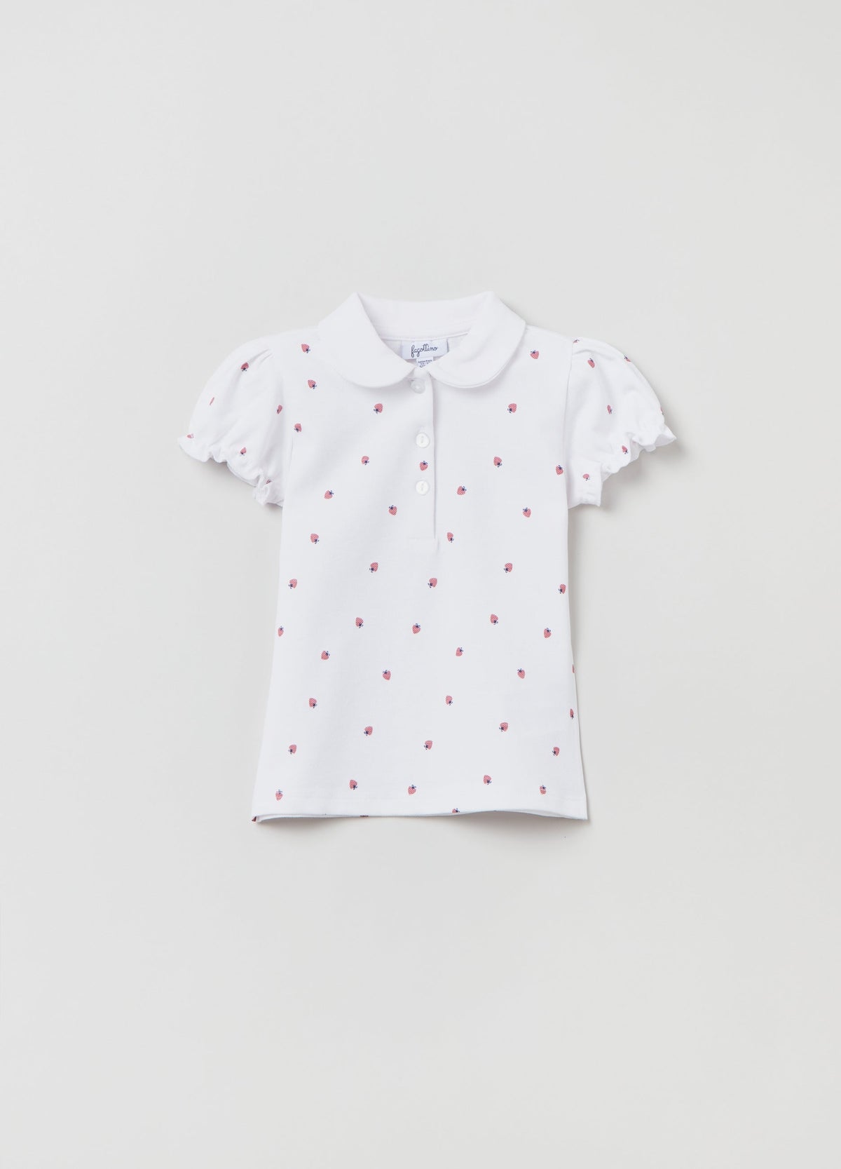 Pique polo shirt with strawberry print