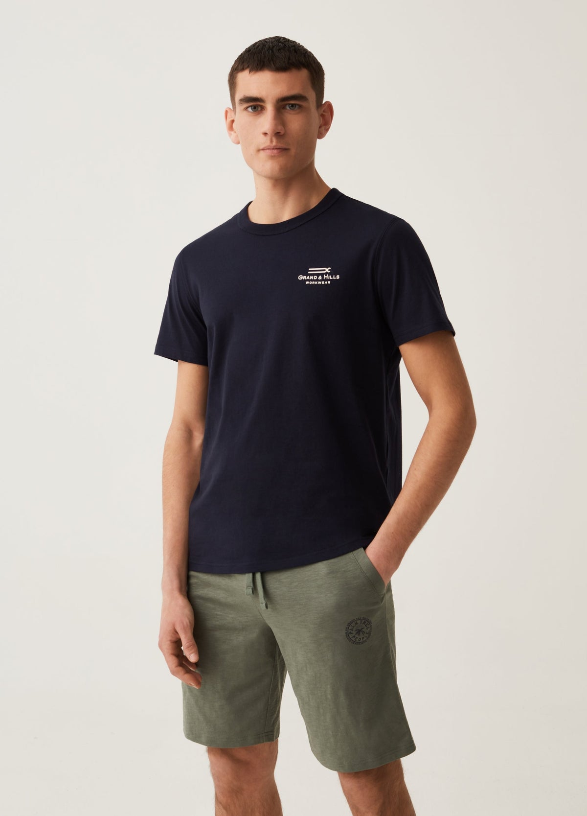 Grand&Hills Cotton Slub Bermuda Joggers With Print