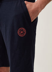 Ovs Grand&Hills Cotton Slub Bermuda Joggers With Print