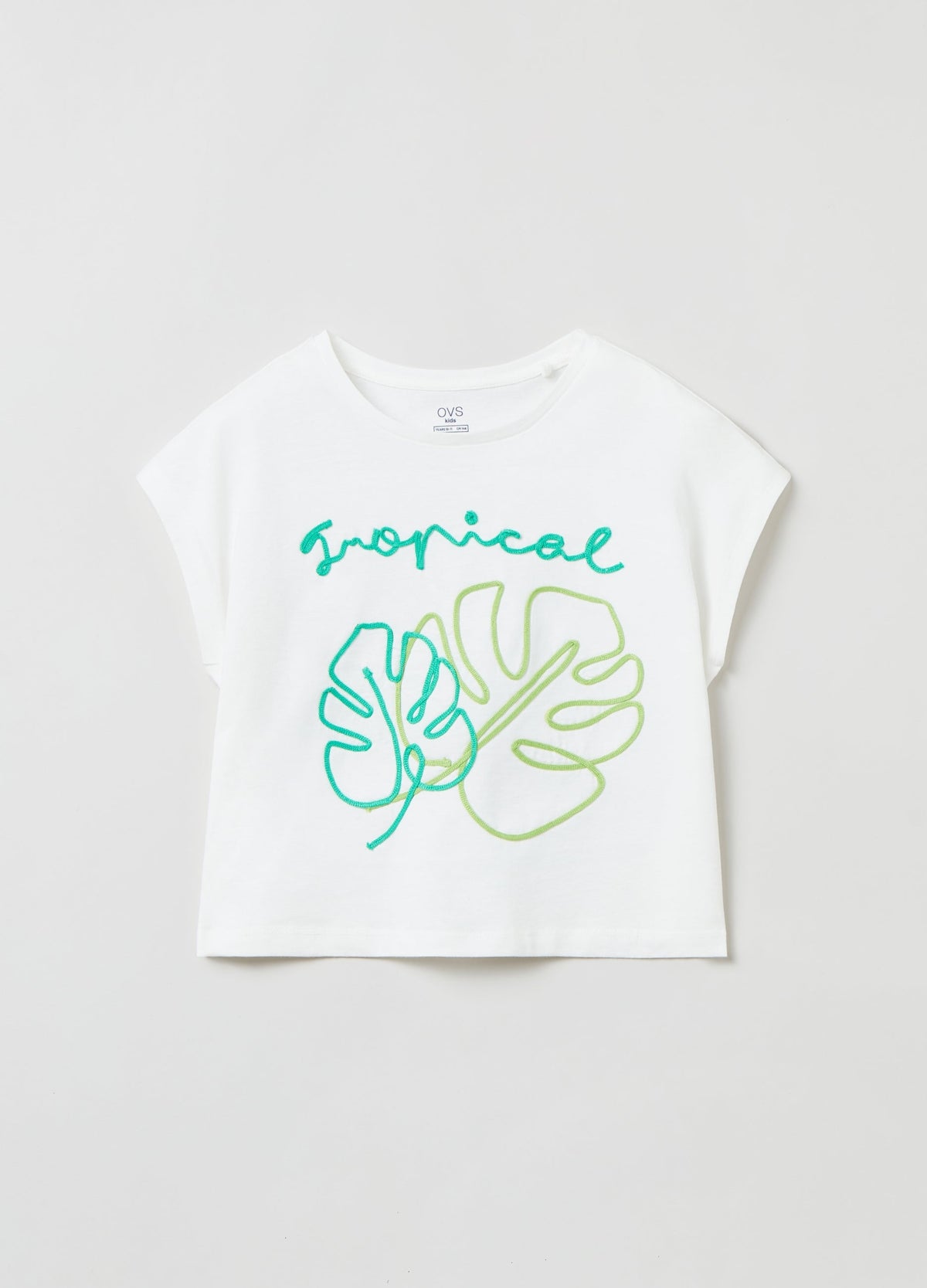 Cropped T-shirt with embroidery