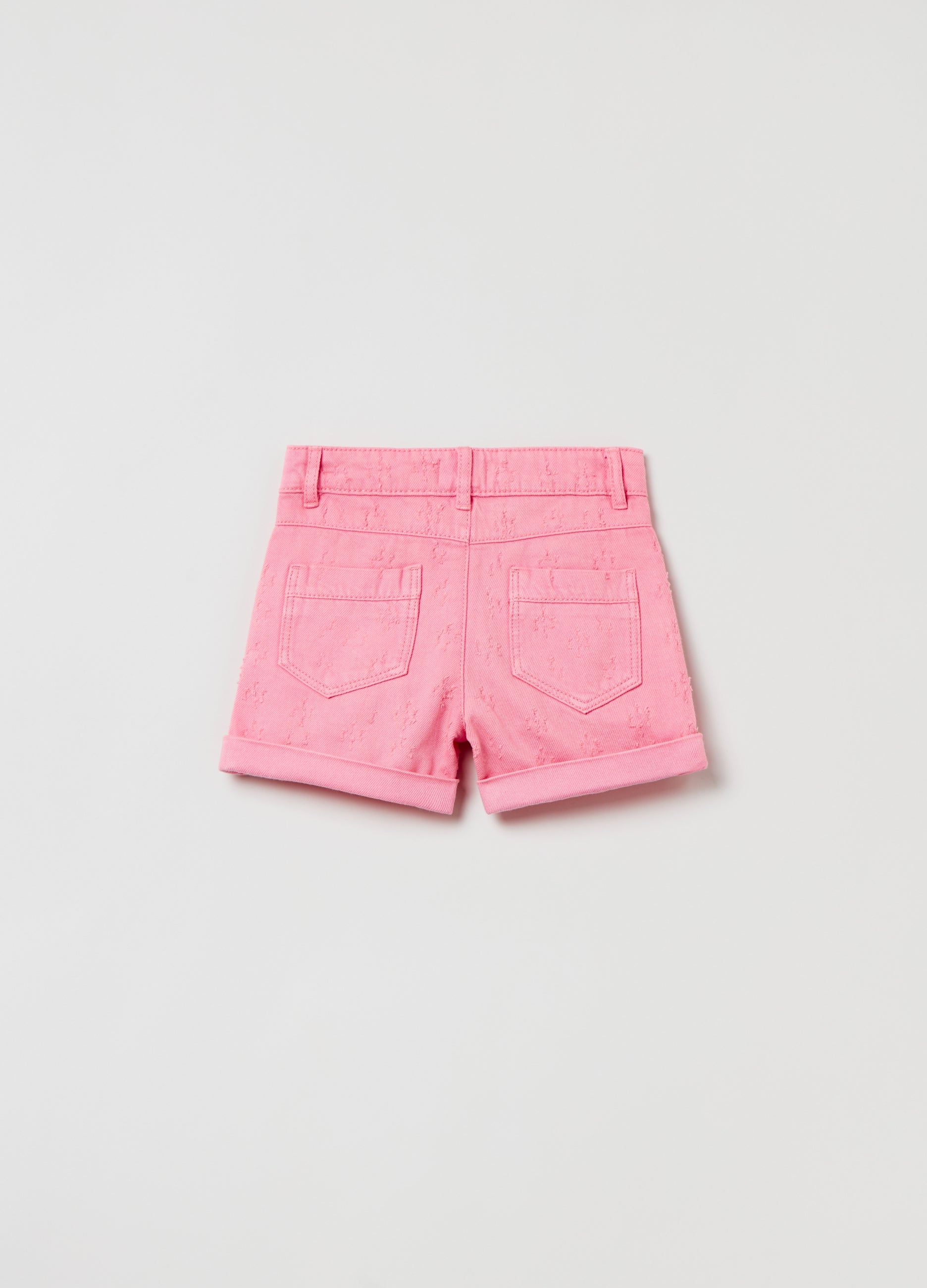 Ovs Distressed Cotton Shorts