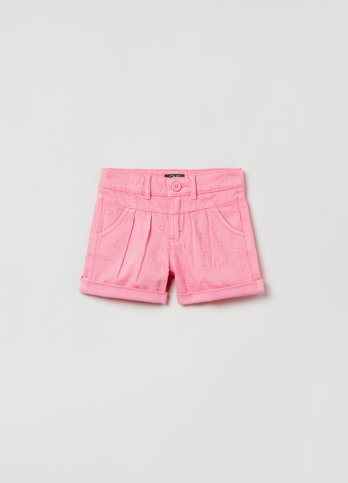 Ovs Distressed Cotton Shorts