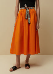 Midi Skirt With Jacquard Belt