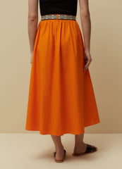 Midi Skirt With Jacquard Belt