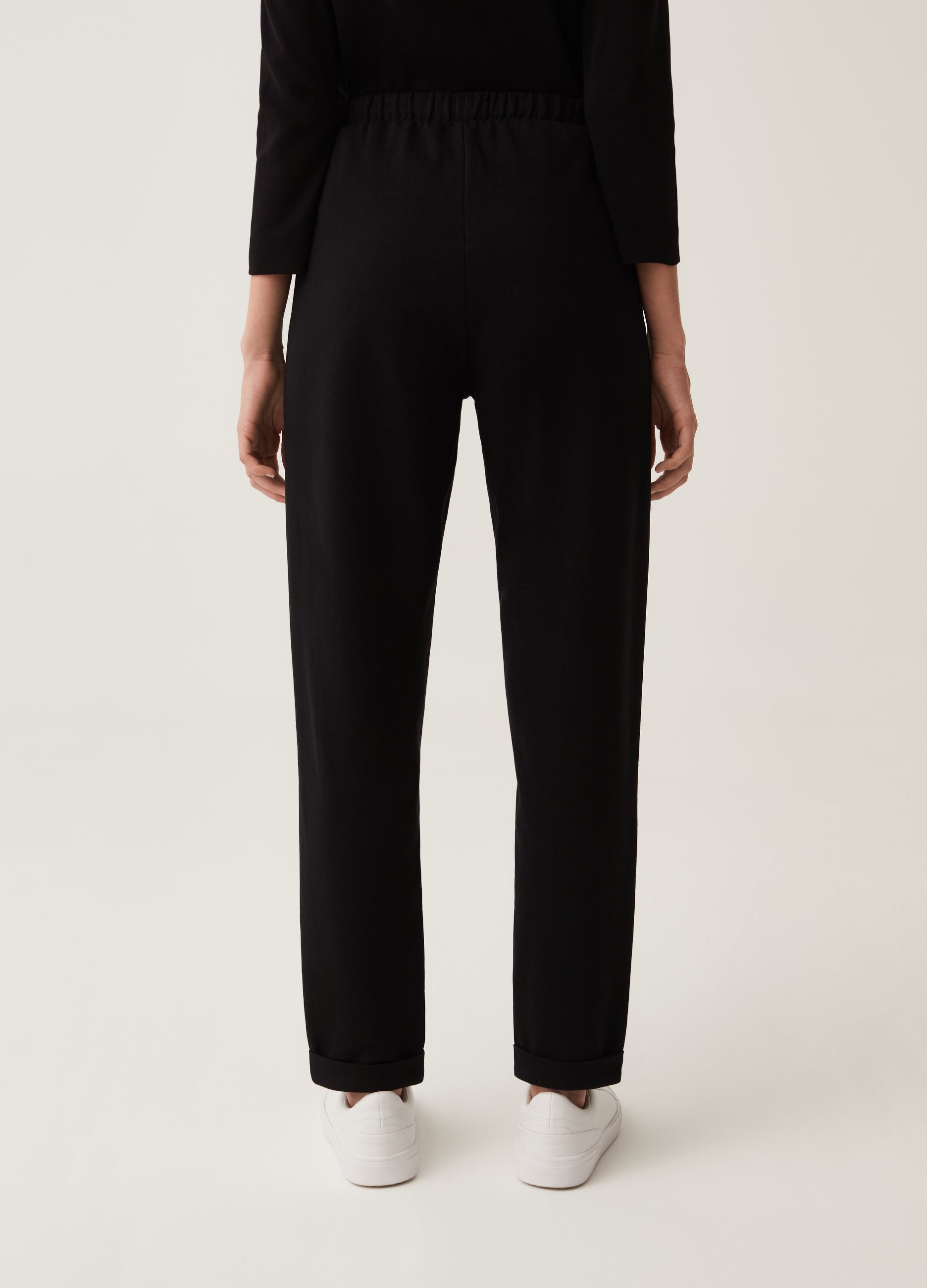 Fitness French Terry Joggers With Turn-Ups
