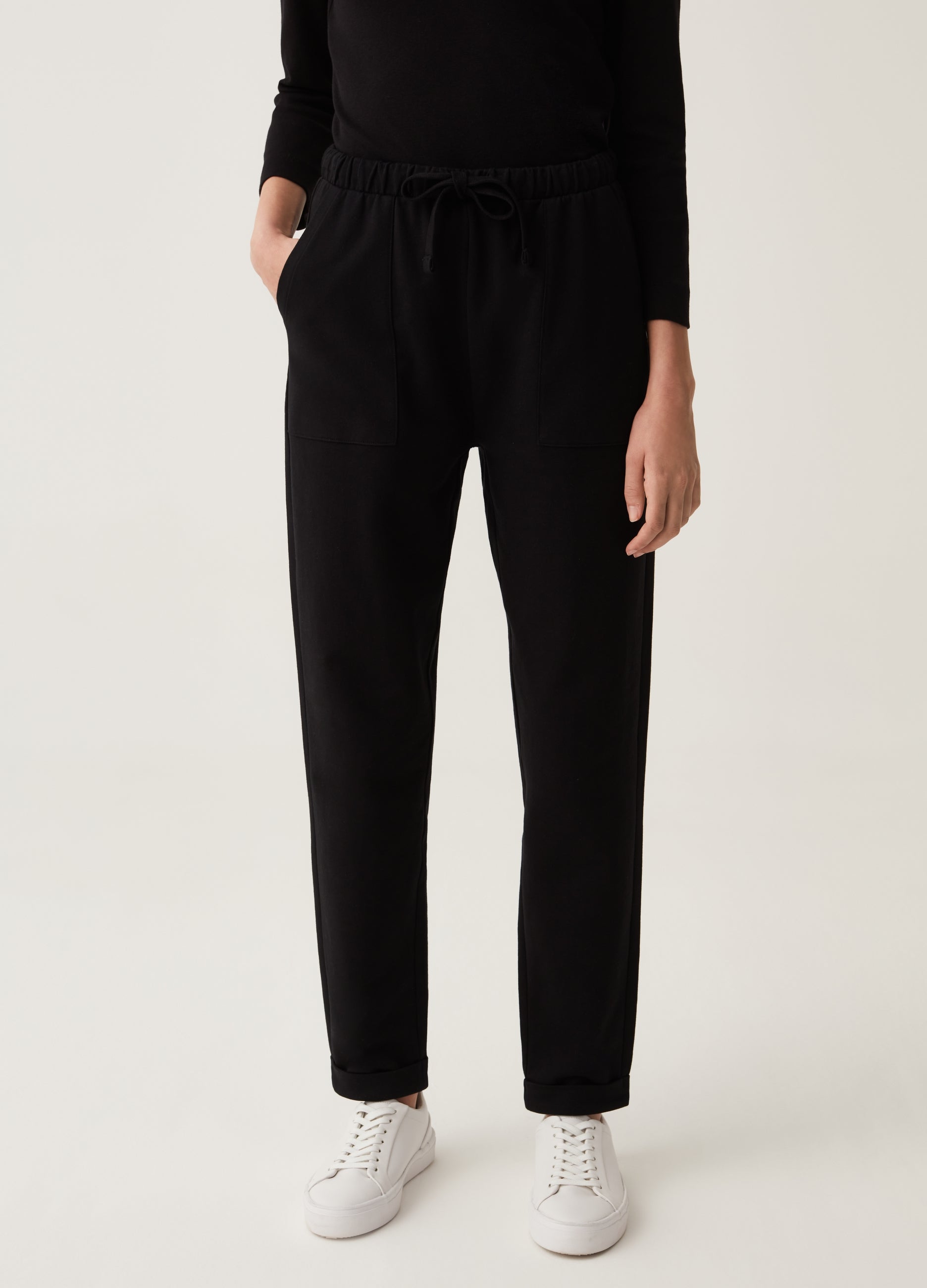 Fitness French Terry Joggers With Turn-Ups