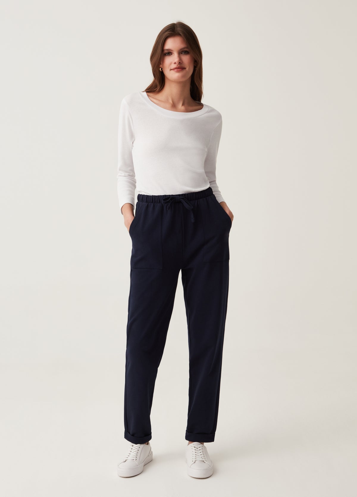 Fitness French Terry Joggers With Turn-Ups