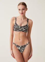 Bralette bikini top with floral print