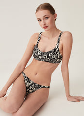 Bralette bikini top with floral print