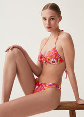 Bandeau Bikini Top With Floral Print
