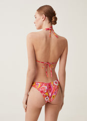 Bandeau Bikini Top With Floral Print