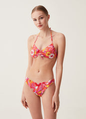 Bandeau Bikini Top With Floral Print