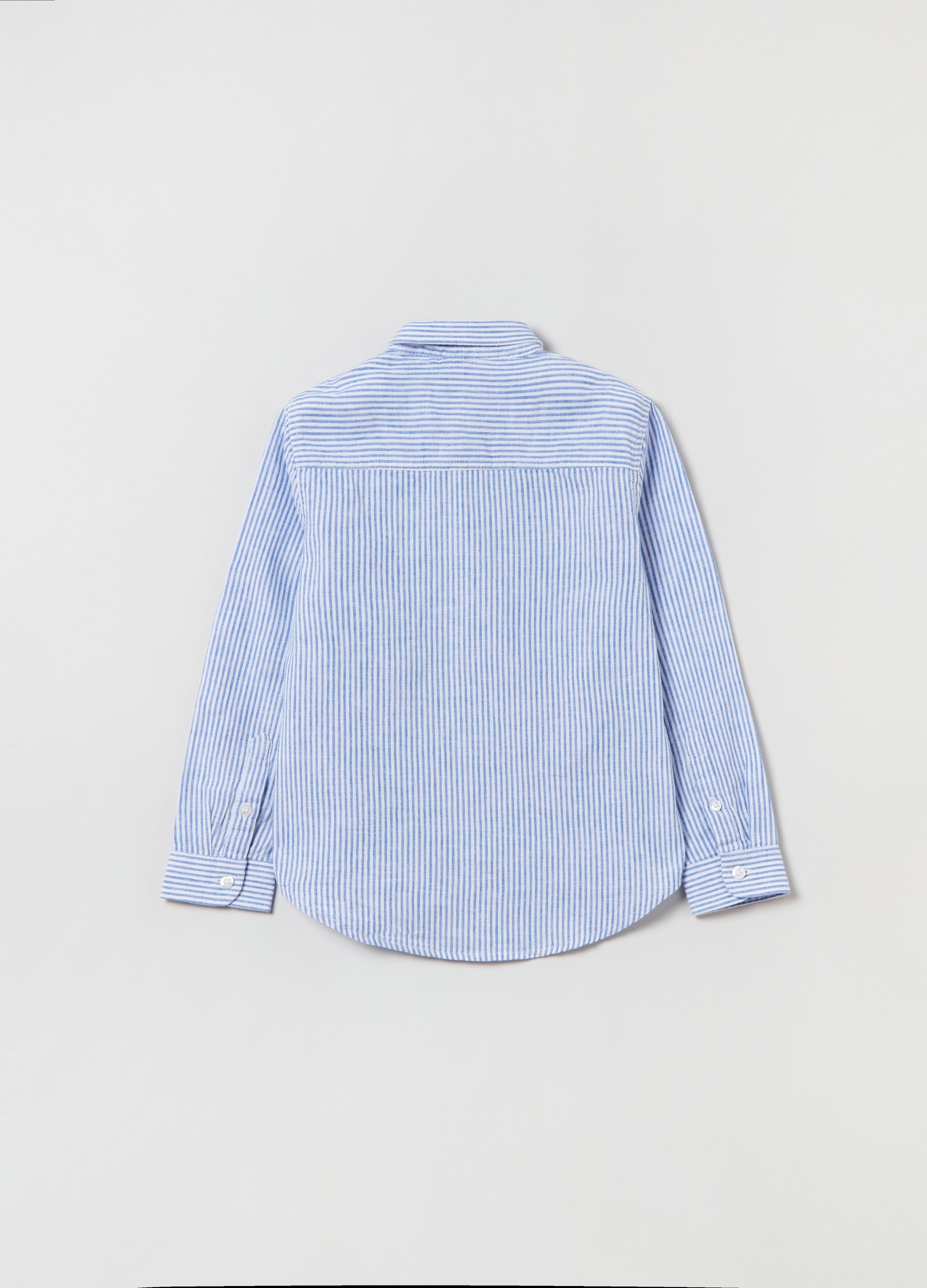 Ovs Striped Linen And Cotton Shirt