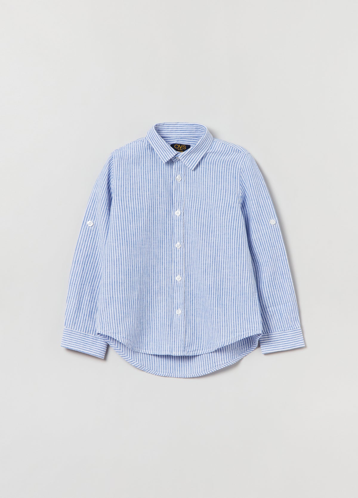 Ovs Striped Linen And Cotton Shirt