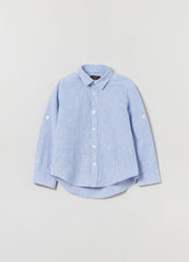 Ovs Striped Linen And Cotton Shirt