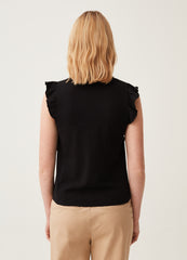 Cotton Tank Top With Frills