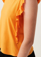 Cotton Tank Top With Frills