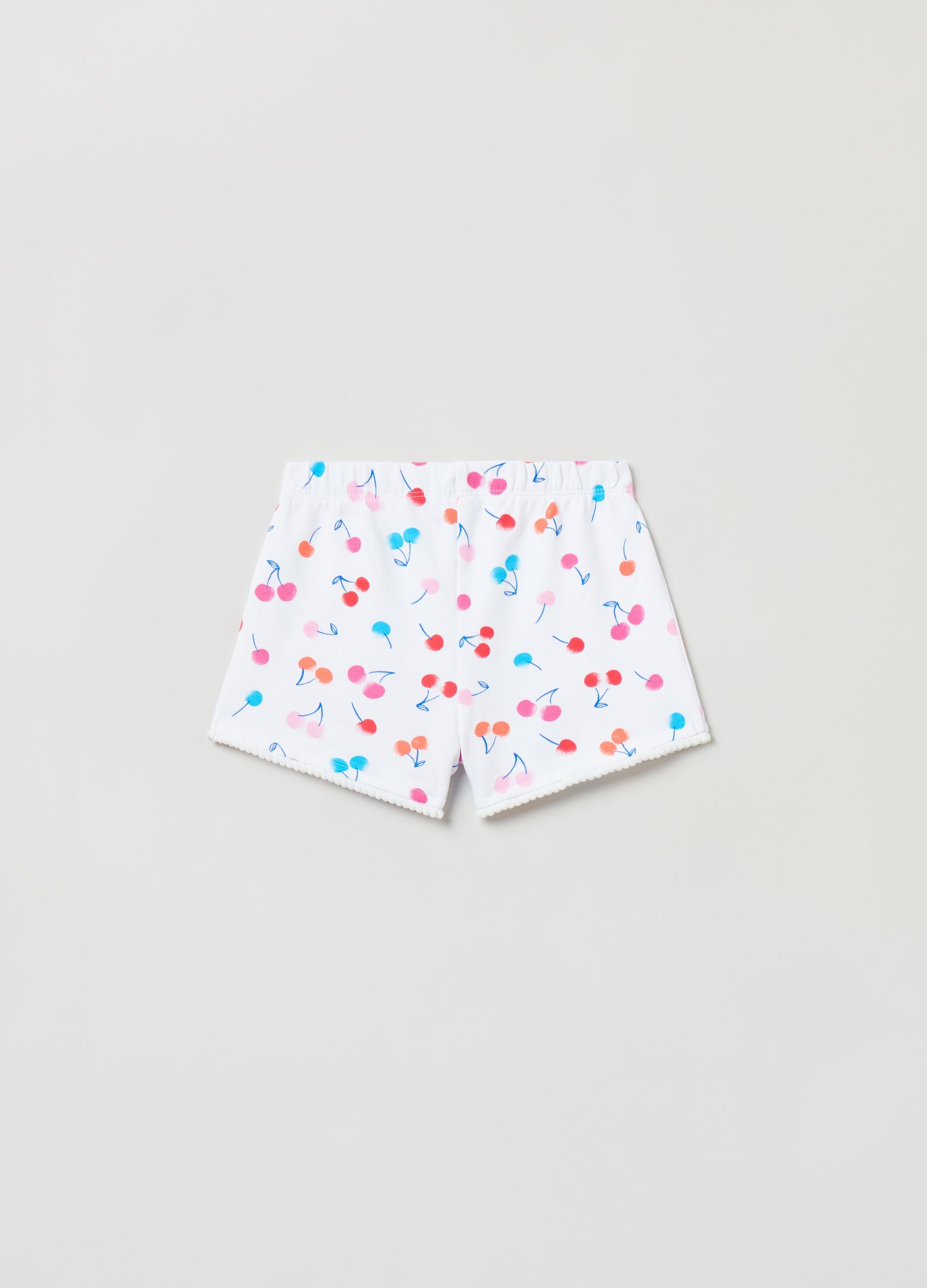 Ovs French Terry Shorts With Print And Pompoms