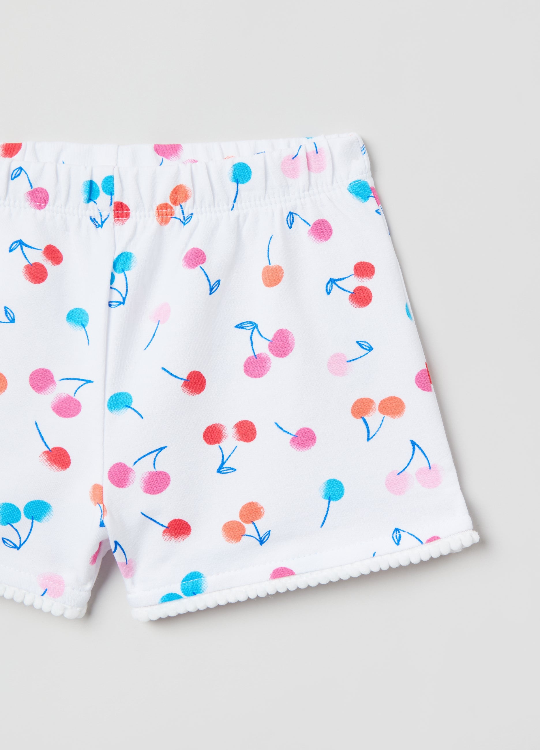 Ovs French Terry Shorts With Print And Pompoms