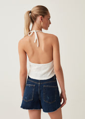 Halterneck Crop Top In Crêpe