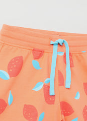 Ovs Cotton Shorts With Drawstring And Print
